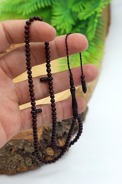 Midyat Nurtaş Gümüş Dark Brown Colored 6 mm 99-Piece Kuka Prayer Rosary 201025871