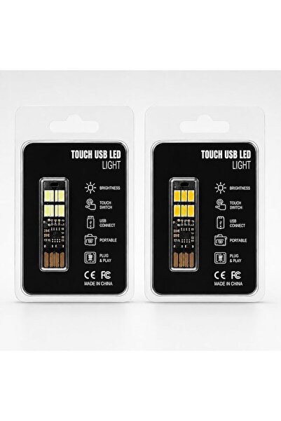 Generic مصباح سيارة يعمل باللمس مع إضاءة LED USB باللون الأزرق الثلجي والأصفر