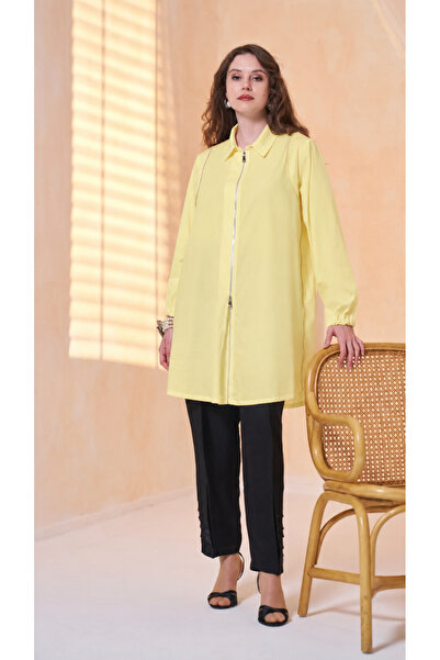 MissWhence Light Zip-Up Tunic Jacket for Women – Elegant Long Sleeve Modest B...