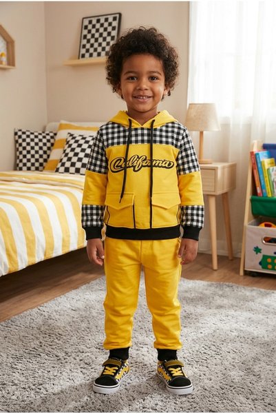mj kids 2Ip Shardonlu 2-Piece Hooded Boy's Set 2,3,4,5 Years Old
