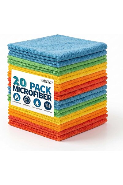 GENZY Microfiber Cleaning Cloth, Lint Free, Reusable Microfiber Towels, Washa...
