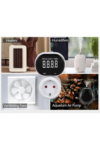 Wellhise Pm 005 Digital Energy Meter Socket - Wattmeter with Rotatable Va Display - 16A 3680W