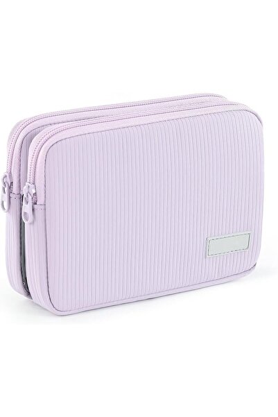TERRIFI Preppy Rectangle Double Layer Detachable Cosmetic Organizer, Side Pan...
