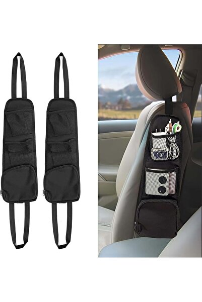 ALMEKAQUZ 2 PCS Car Seat Side Organizer, Hanging Seat Mesh Pocket, Auto Inter...