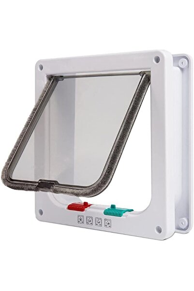 NALACAL Medium Cat Flap Door With 4 Way Lock (Outer Size 7.5" x 7.8"), Cat Do...