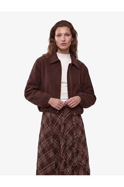 Koton Long Sleeve Zippered Bomber Jacket with Pockets