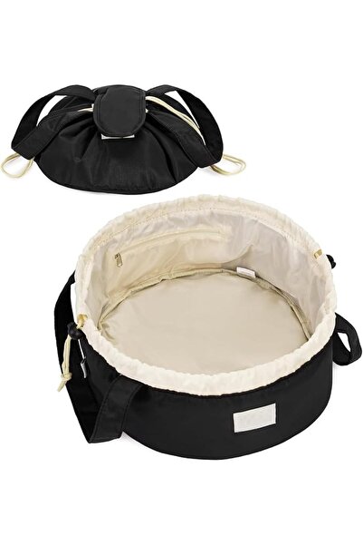 X SPRING Barrel Drawstring Makeup Bag, Portable Cosmetic Pouch with Multiple ...