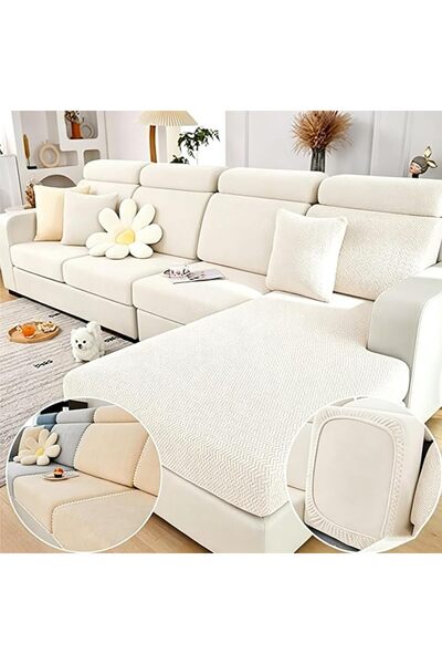 Tazweeq Stretch Sofa Cover, 360° Full Coverage Slipcover, Wear Resistant and ...