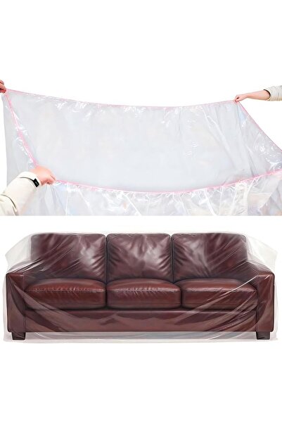 TERRIFI Furniture Dust Covers,Plastic Couch Cover Furniture Cover with Elasti...