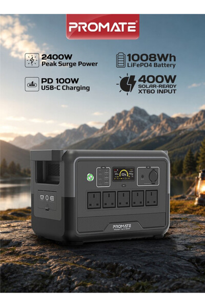 Promate 1200W Portable Power Station (Promate) with 1008Wh LiFePO4 Battery, P...