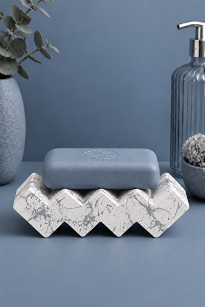 betonmall El Yapımı Beton Katı Sabunluk 12,5 cm Zikzak Drenajlı Banyo Lavabo ...