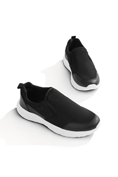 Tonny Black Erkek Siyah Siyah Rahat Kalıp Bağcıksız Sneaker
