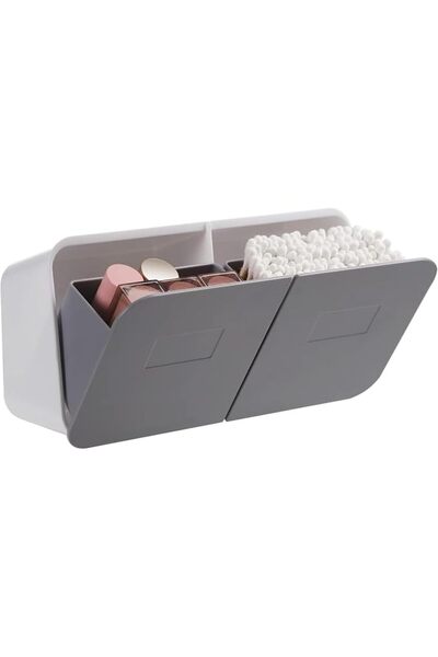 Tazweeq Wall Mounted Q-tip & Tampon Holder, Feminine Product Organizer with P...