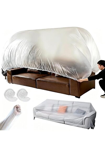 Generic 2Pcs Elastic Furniture Dust Covers, 17*7.8 Ft Extra Large Sofa Couch ...