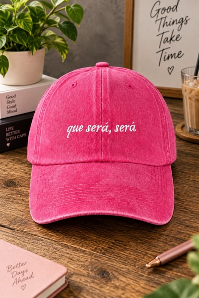 barsdepo Que Será, Será Unisex Embroidered Hat |   Gothic Design Baseball Cap...