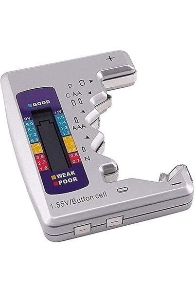 Delfino Silver DELFINO Digital Battery r, Universal Battery Checker C AA AAA ...