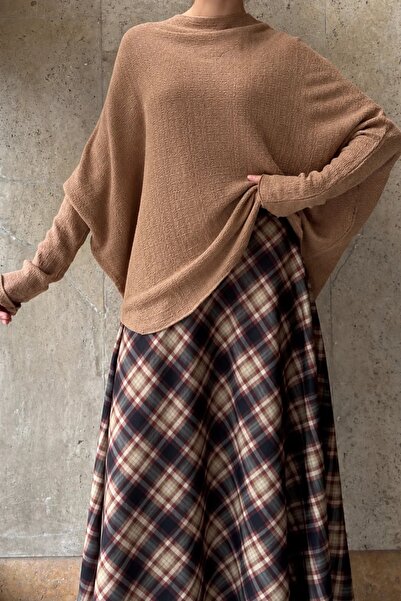 fayaboutique.com Camel Buma Örme Yarasa Kol Triko Bluz