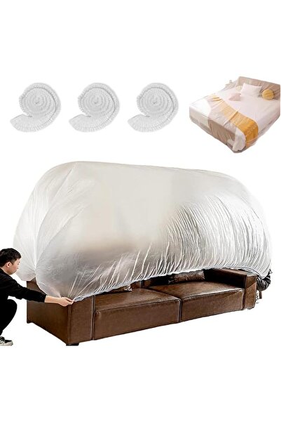 AHLAN 3 Pcs Reusable Furniture Dust Covers with Elastic, Extra Large Sofa Cou...