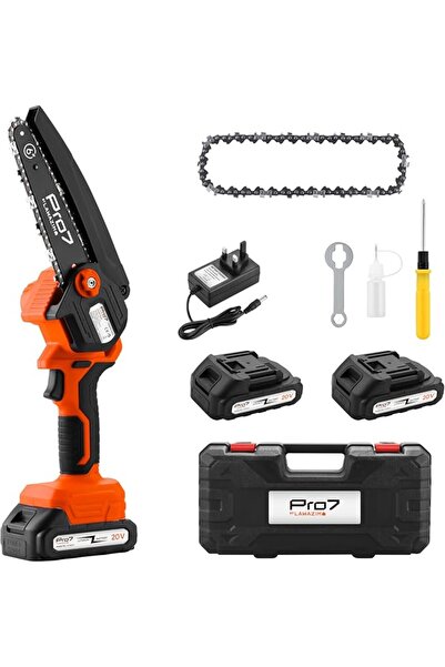 Lawazim Pro7 Chain Saw with 2 Piece Battery - 6inch- BS Plug Charger, Portabl...