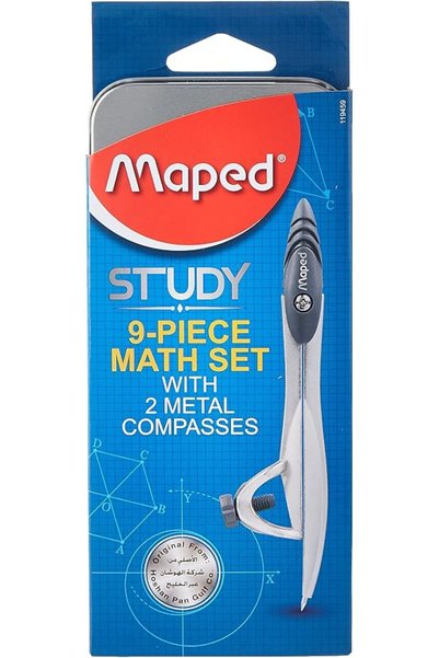 Maped Barb مجموعة أدوات دراسة الهندسة 9 قطع من مابيد، MD-119459