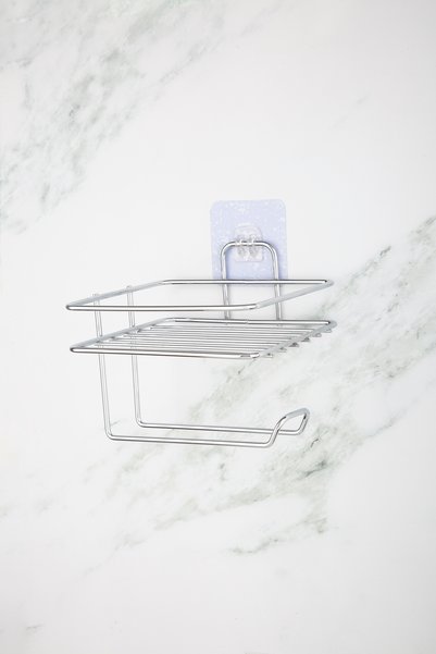 UG Home Chrome Adhesive Refillable Toilet Roll Holder Wc Toilet Paper Hanger Holder