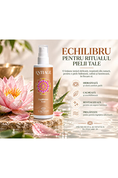 Lakshmi Lotiune tonica faciala anti-age Equilibrium Tonic 200 ml, cu nufar, n...
