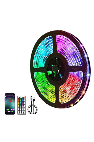 OEM Bandă LED RGB 10m, 5050, 15 LED-uri/m, Bluetooth + Telecomandă, Aplicație...