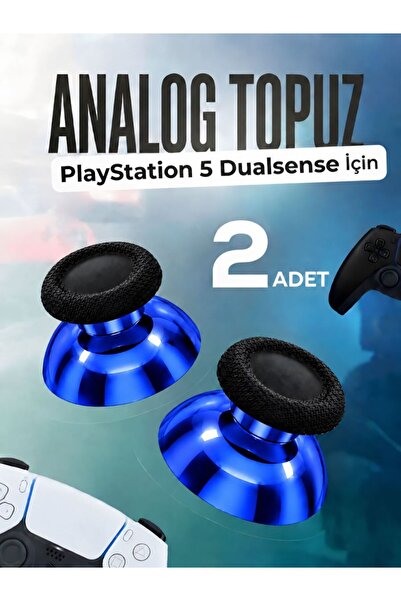 POPKONSOL Playstation 5 Dualsense Uyumlu Analog Topuz 2 Adet Başlık PS5 Kol Y...