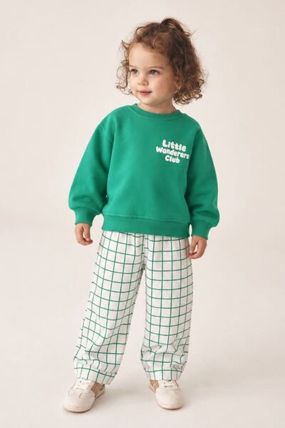 Minigimin Cicileri Little Wanderers Set unisex din 2 piese cu pantaloni în ca...