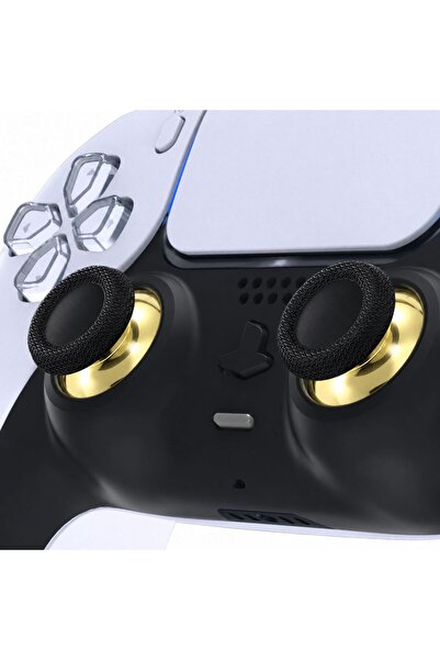 POPKONSOL 2 Adet PS5 Analog Topuz Altın Krom Başlık Playstation 5 Kol Tamir Y...