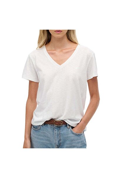 SUPERDRY Γυναικείο T-shirt D1 STUDIOS SLUB EMB VEE TEE