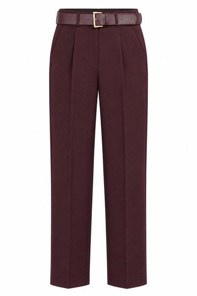 lizge giyim Belted Single Pleat Double Leg Pants
