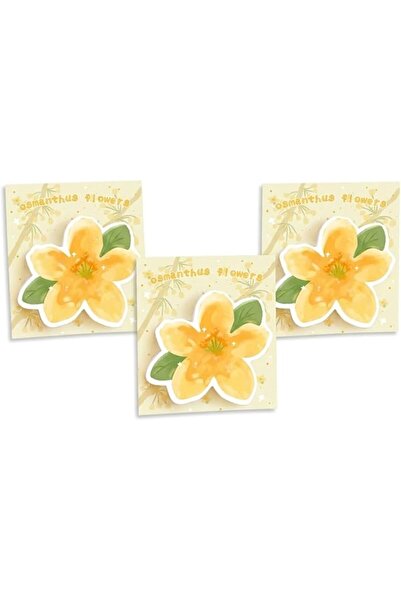 TERRIFI Osmanthus Sticky Notes Set, 3 Pads with 90 Sheets, Approx. 6 x 6 cm S...