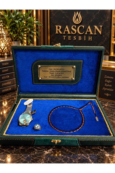 RASCAN USTA İŞÇİLİKLİ İMAME GÜMÜŞ İŞLEME NECEF KUTULU SET