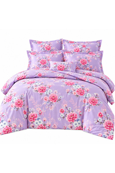 EGROSS Flannel bedding set 4 pieces lilac