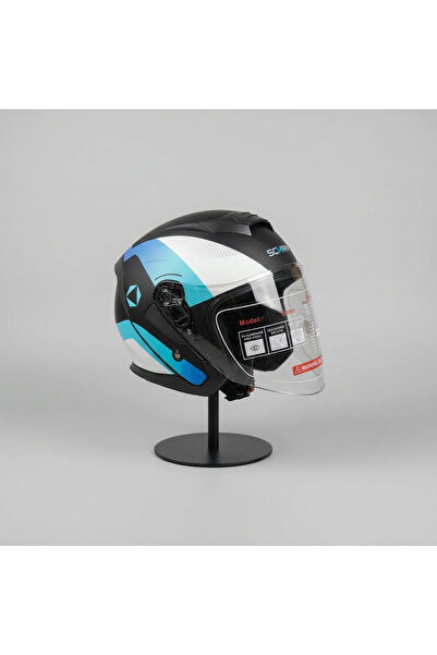 scharf 528 Şeffaf Vizörlü Yarım Motosiklet Kaskı - Güneş Camlı Açık Kask (T1 ...
