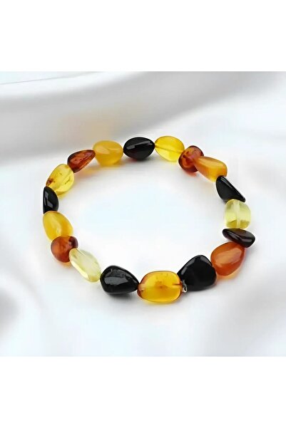 BlackCraft Rainbow Natural Cut Drop Amber Adult Bracelet