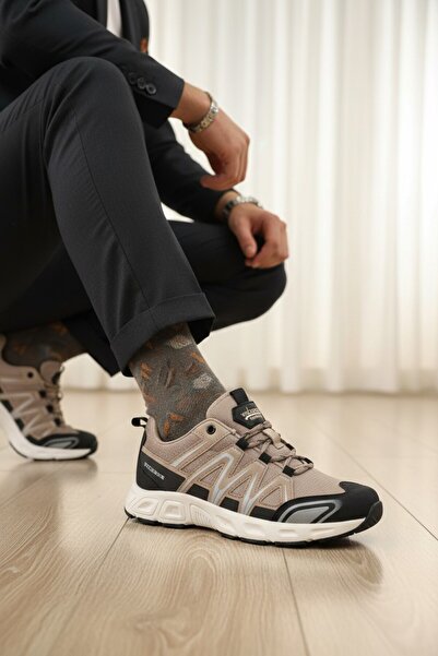 enoch Geometric Striped Supported Thick Sole Men's Sports Shoes
