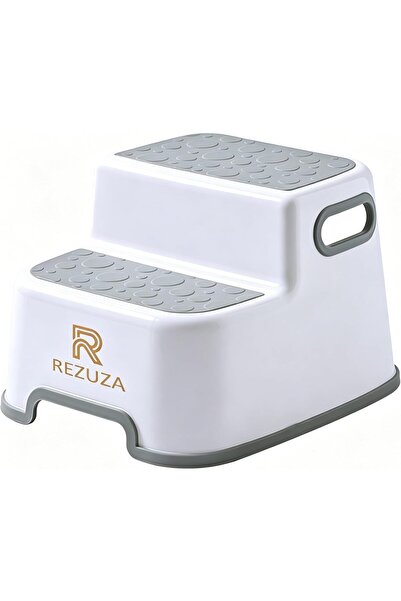 Rezuza Gray 2-Step Kids Step Stool for Toilet Training and Bathroom, Non-Slip...