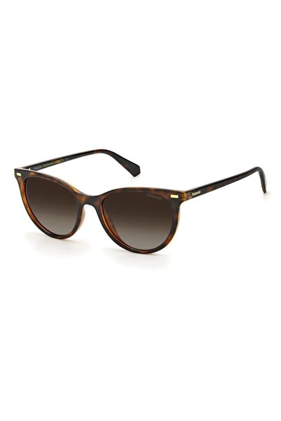 Polaroid , Cat-eye polarized sunglasses with tortoise pattern, Dark Brown, 52...