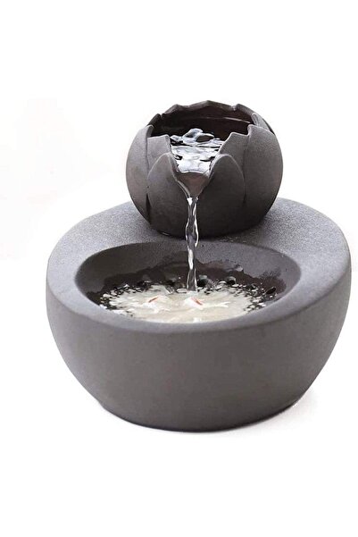 Noonedibs Fantana ceramica pentru pisici, circuit cu filtru, 1.3 l, model lotus