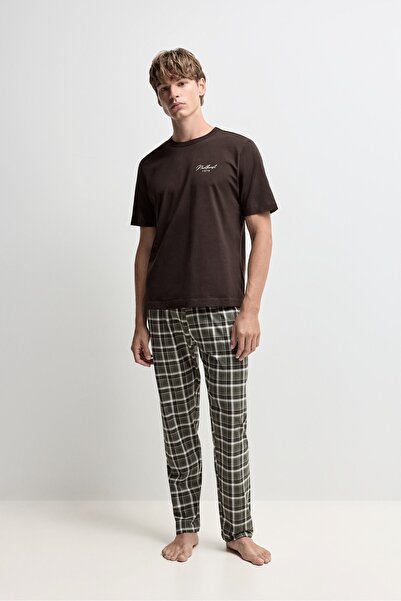 LEFTIES Baskılı uzun pijama takımı