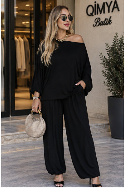 QİMYA BUTİK BUKETLİ Γυναικεία πλεκτά ρούχα σε χρώμα φράουλα, παντελόνι σαλβάρ...
