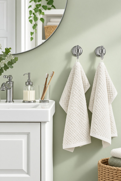 ACELEYOLLA Gulvial Hand Towel White 30X30 cm Soft Textured Bath Towel 1 Piece