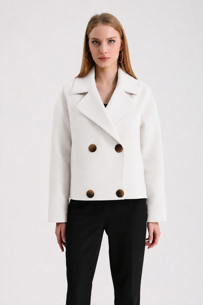 Leather Club White Cashmere Jacket