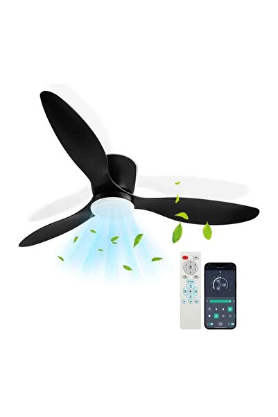 Noonedibs Ventilator de Tavan Cu Iluminare LED Și Telecomandă, 3 Palete, 6 Vi...