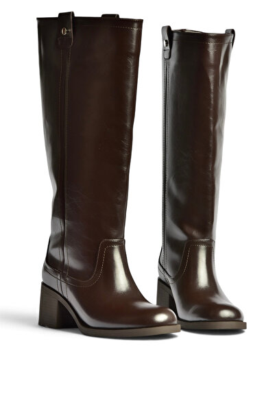 Fox Shoes Z282270409 Brown Thick Heeled Classic Women's Boots