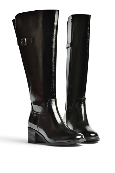 Fox Shoes Z608194460 Black Rustic Thick Heeled Women's Boots
