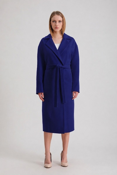 Leather Club Navy Blue Cashmere Coat