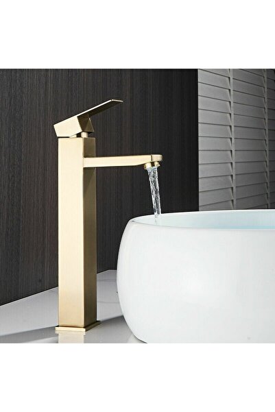Noonedibs Baterie baie aurie periat, monocomandă pentru lavoar, metal robust,...
